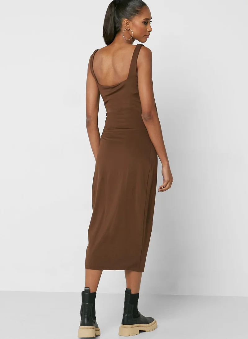 Cotton On Bump Friendly Bodycon Square Neck Midi Dress