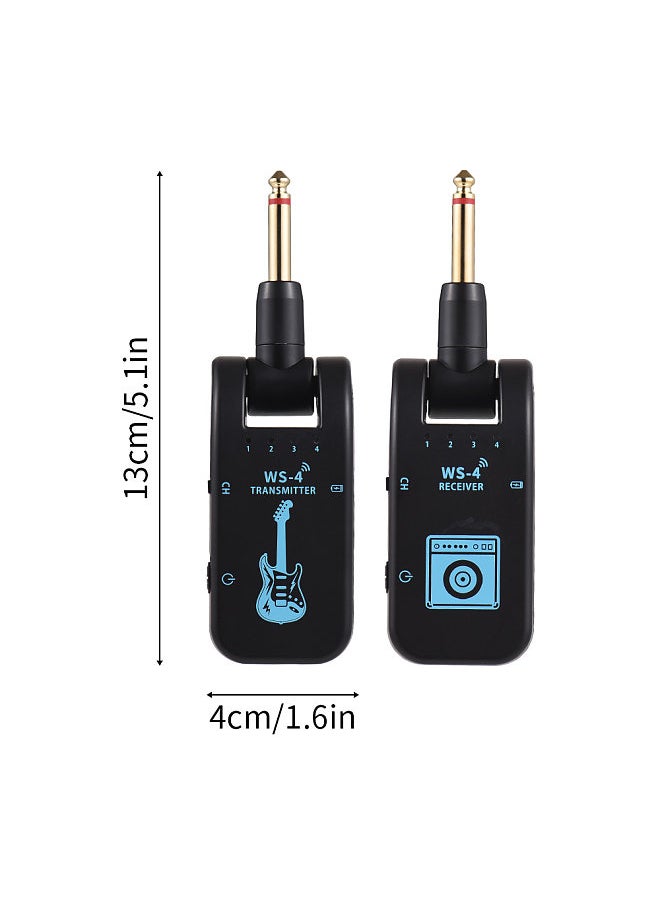 2.4G Wireless Guitar System Rechargeable Guitar Transmitter Receiver Set