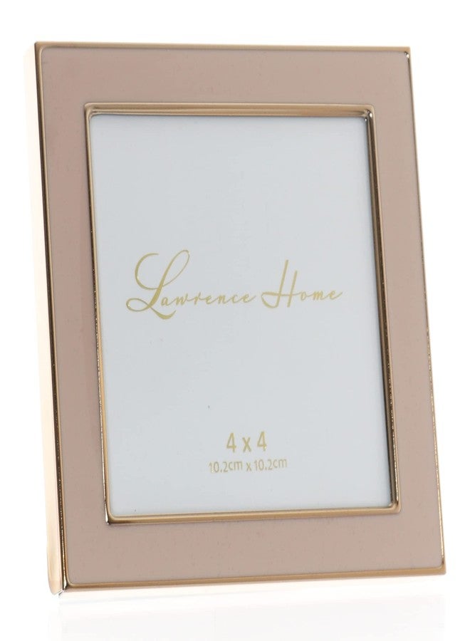 Lawrence Frames 4x4 Gold Metal and Pink Enamel Picture - Image 2