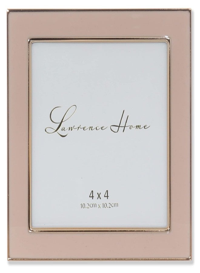 Lawrence Frames 4x4 Gold Metal and Pink Enamel Picture - Image 1