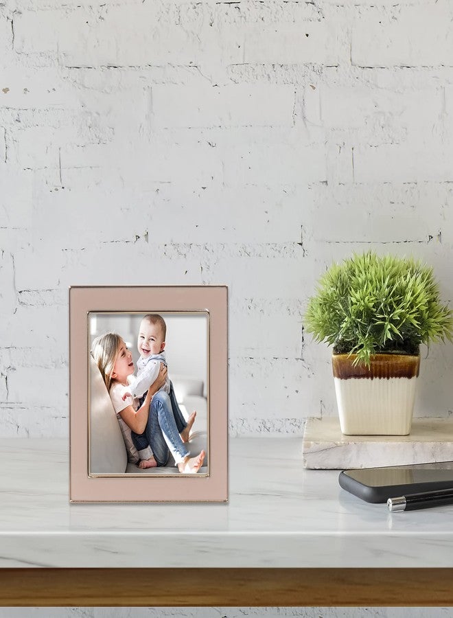 Lawrence Frames 4x4 Gold Metal and Pink Enamel Picture - Image 3