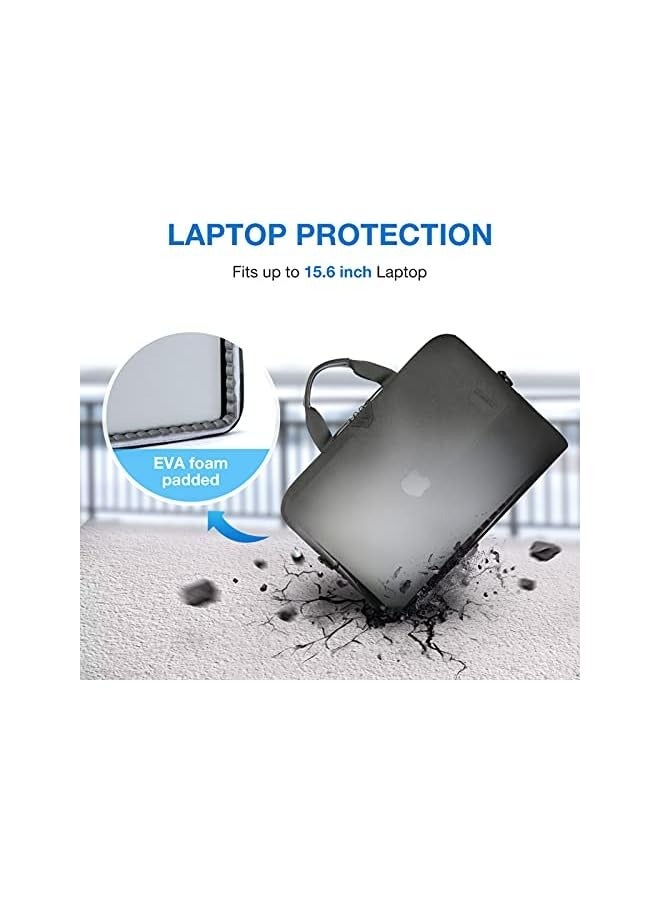 PROMASS Laptop Bag, 15.6 Inch Laptop Case,Slim Computer Bag for Men Women,15 Inch Water-Repellent Messenger Shoulder Bag,Office Bag Work Bag,Laptop Briefcase for Business Office Travel,Black  - Image 2