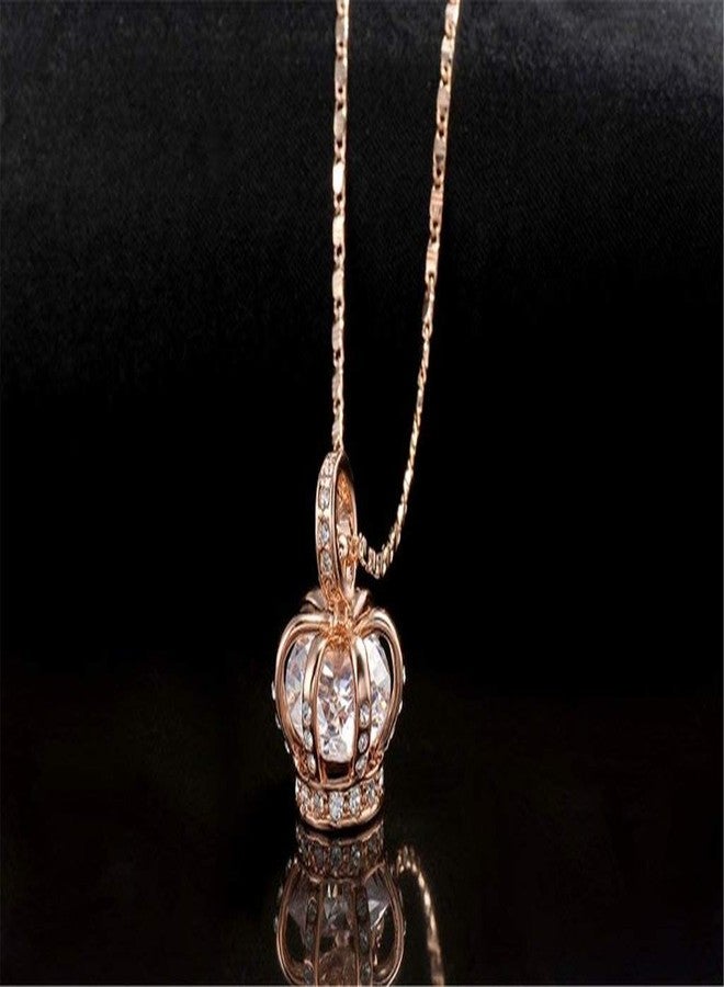 TIDOO Crown Jewelry Womens Queen and Pendant Necklace 3 Lays Rose Gold/Platinum Plated With Austrain Crystals - Image 3