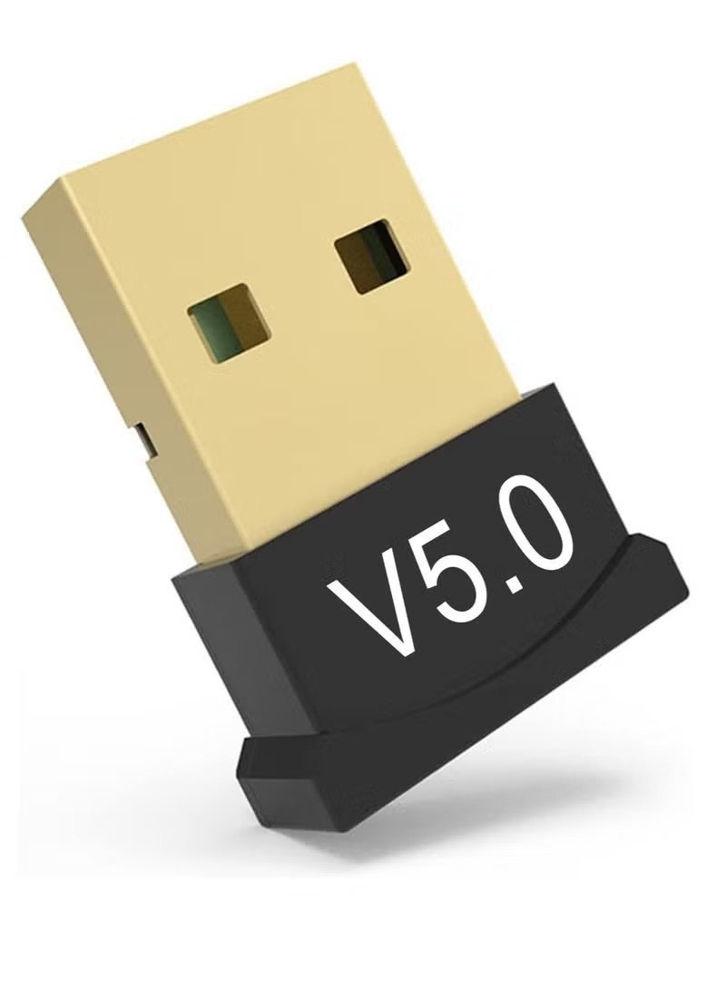 يو إس بي محول بلوتوث USB، مستقبل محول بلوتوث 5.0 يدعم ويندوز 11/10/8.1/7، مناسب لأجهزة الكمبيوتر المكتبية والمحمولة والفأرات ولوحات المفاتيح والطابعات وسماعات الرأس ومكبرات الصوت - Image 1