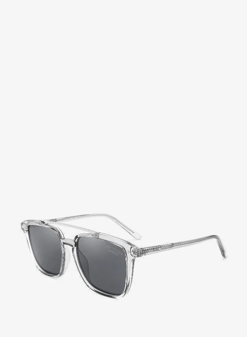لي كوبر POLARIZED Sunglasses Shiny light crystal  grey Frame Single Grey Mirror Lens 51mm  - LC1019C02