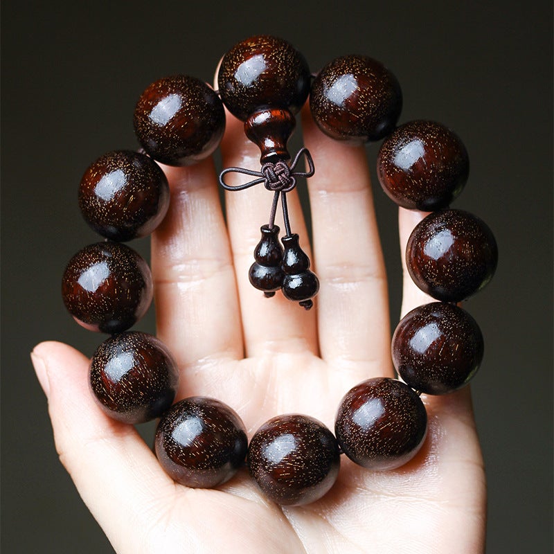 Venus Old Material Zambia Lobular Red Sandalwood Handheld Chain High Oil Mimi Buddha Bead String New Chinese Style Ornament For Men And Women - Image 3