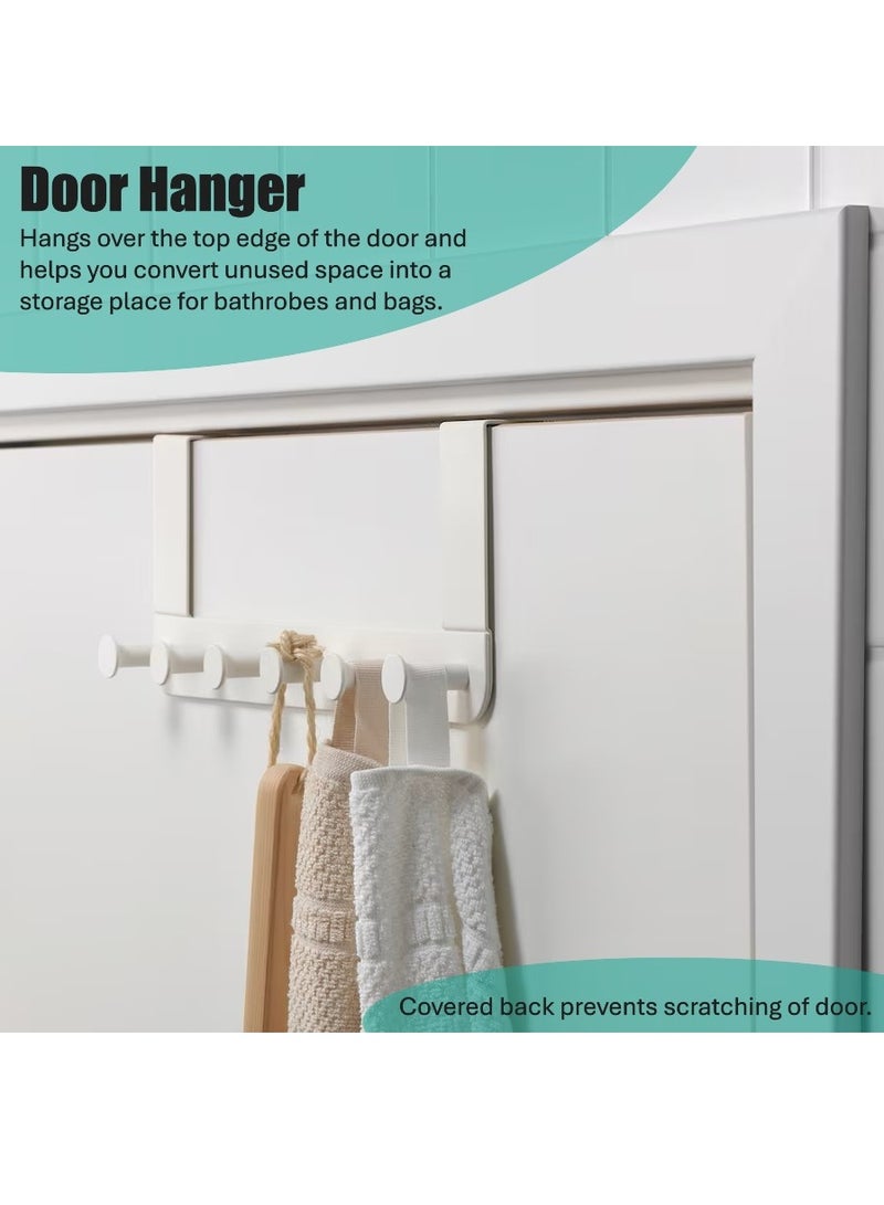 6 Hooks Door Hanger, White  - Image 1