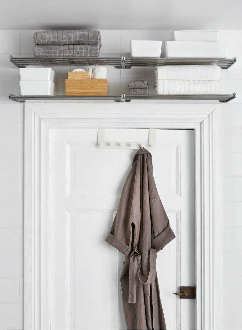 Selecto Hub Over Door Hanger Rack with 6 Hooks – White Steel Door Hook Organizer for Bathroom, Bedroom & Closet – Scratch Protection, Space Saving Hanging Rack - Image 3