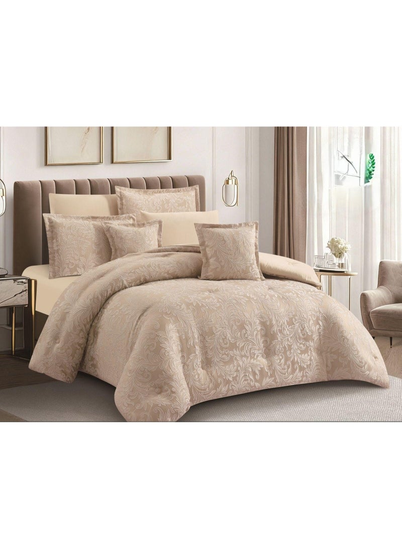 5-Piece Single-Size Summer Jacquard Microfiber Bedding Set Featuring an elegant design and a luxurious feel, it adds a touch of sophistication through high-quality Jacquard microfiber fabric.