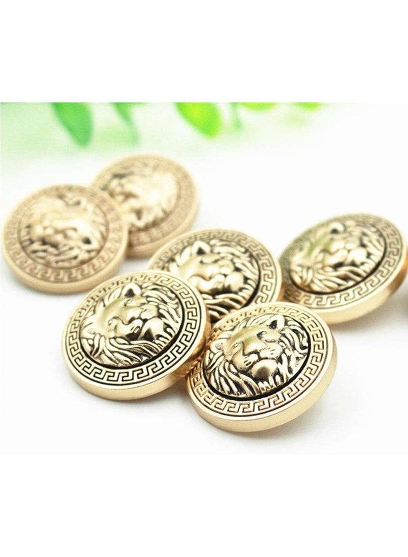 Cobest Lion Gold Metal Blazer Button, 30 Pieces Lion Head Embossed Sewing Button Suit Shirt DIY Buttons for Blazer, Suits, Sport Coat, Uniform (18mm) - Image 2