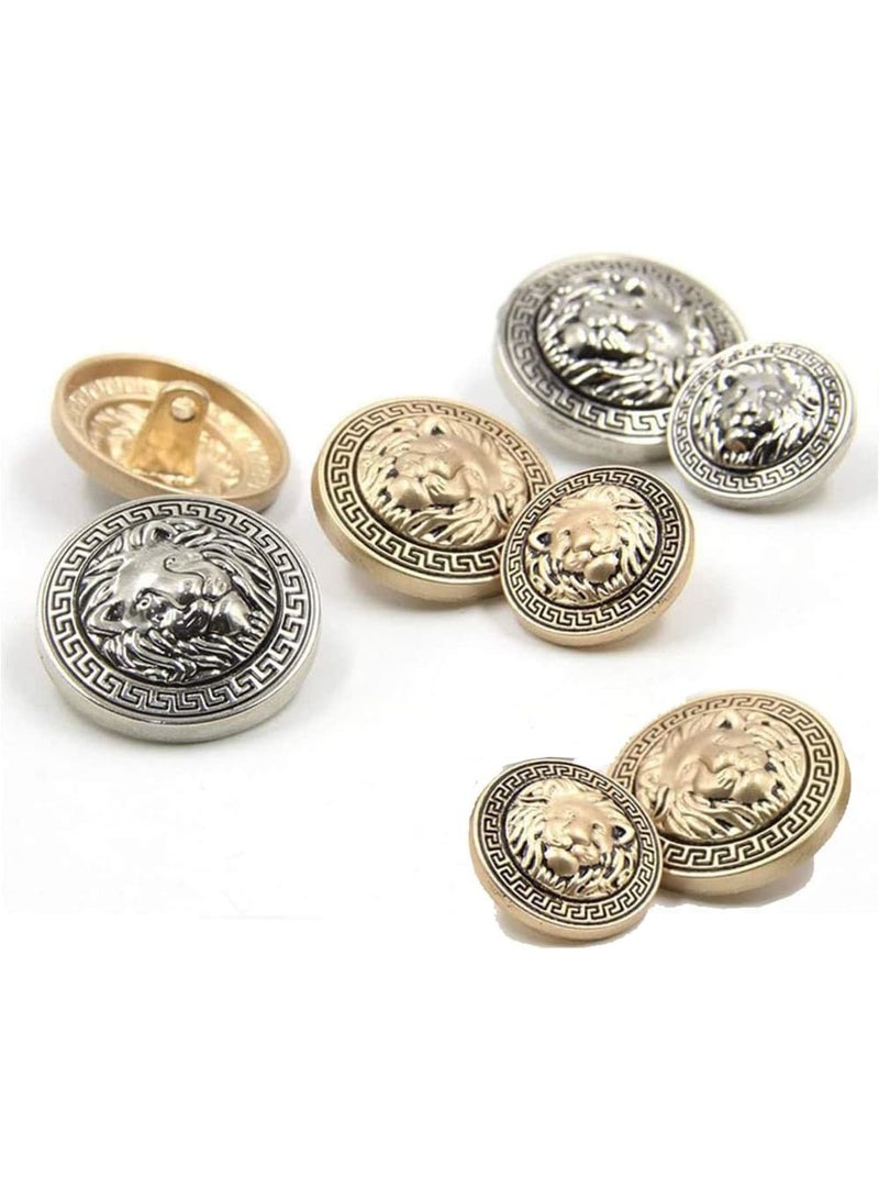 Cobest Lion Gold Metal Blazer Button, 30 Pieces Lion Head Embossed Sewing Button Suit Shirt DIY Buttons for Blazer, Suits, Sport Coat, Uniform (18mm) - Image 4