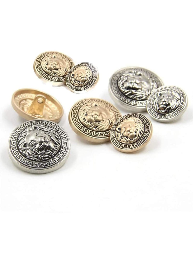 Cobest Lion Gold Metal Blazer Button, 30 Pieces Lion Head Embossed Sewing Button Suit Shirt DIY Buttons for Blazer, Suits, Sport Coat, Uniform (18mm) - Image 1
