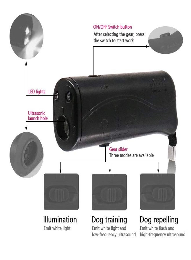 OYEFLY Handheld Dog Trainer, 3 in 1 with LED Flashlight,Bark Stopper Dog Trainer Devices Training Tool/Stop Barking(Black) - Image 3