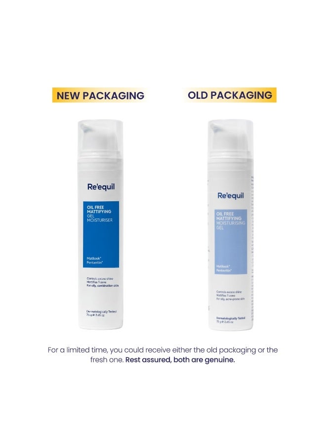 RE' EQUIL Re'equil Oil Free Mattifying Gel Moisturiser | Controls excess oil & shine | Non sticky, non greasy finish | For Oily, Acne Prone Skin | 75 gm - Image 3