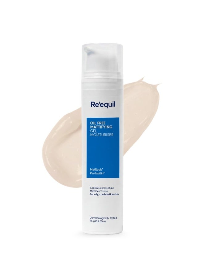 RE' EQUIL Re'equil Oil Free Mattifying Gel Moisturiser | Controls excess oil & shine | Non sticky, non greasy finish | For Oily, Acne Prone Skin | 75 gm - Image 1