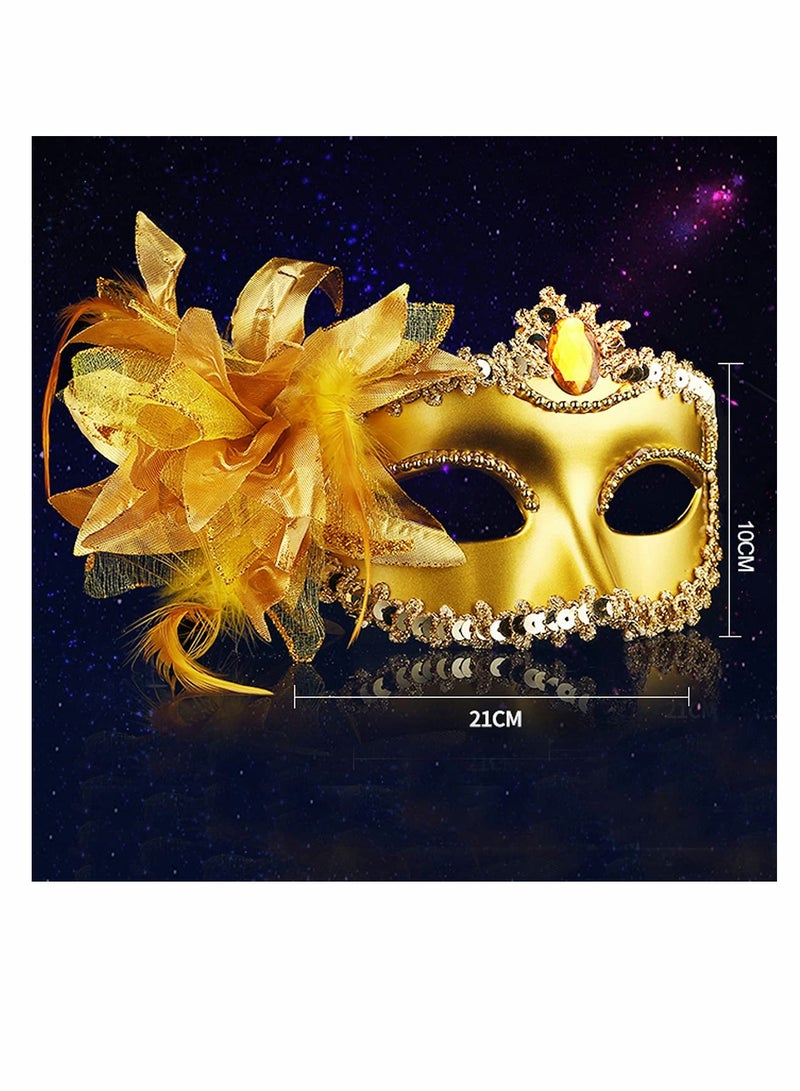 2 Piece Couples Masquerade Mask Set Costume Accessory - Image 4
