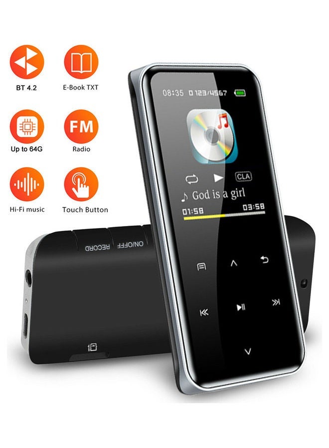 NIBEMINENT M22 BT MP3 Music Video Player Lossless HiFi Sound 1.8-inch OLED Screen V9257-16G_P Black - Image 5