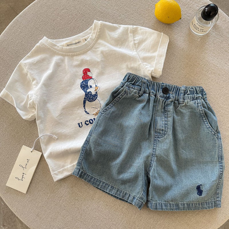 Children'S T-Shirt Short-Sleeved 2025 Style Breathable Top For Boys And Girls Western Style Trendy Baby Cartoon Half-Sleeved Thin T-Shirt - Image 4