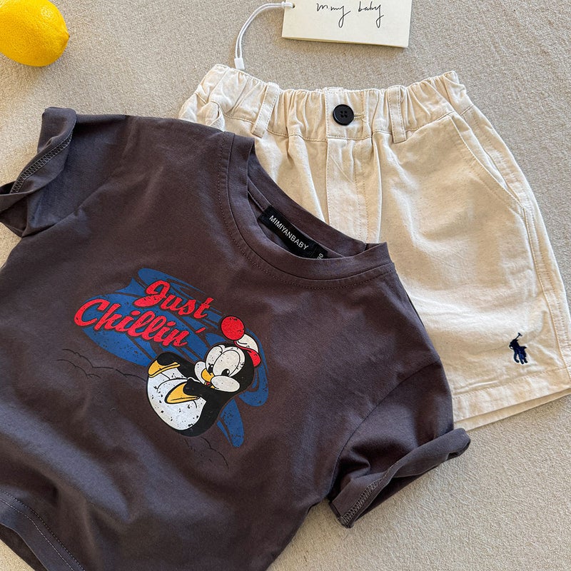 Children'S T-Shirt Short-Sleeved 2025 Style Breathable Top For Boys And Girls Western Style Trendy Baby Cartoon Half-Sleeved Thin T-Shirt - Image 1