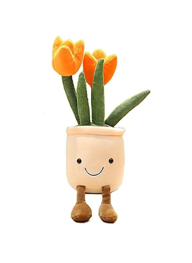 DURKU Soft Plush Tulip Flower Pillow - Huggable Plant Friend Cushion  - Image 1