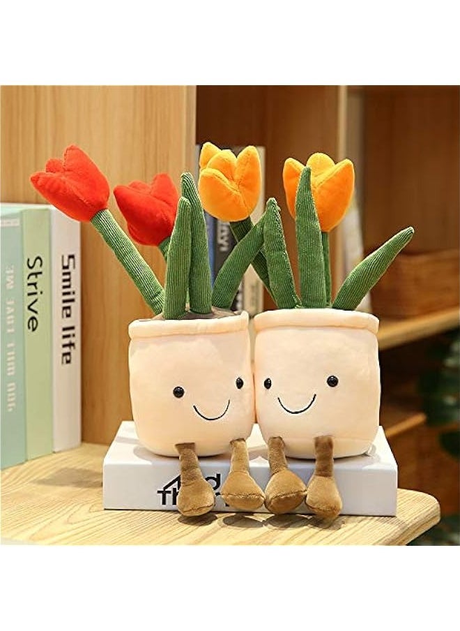 DURKU Soft Plush Tulip Flower Pillow - Huggable Plant Friend Cushion  - Image 3