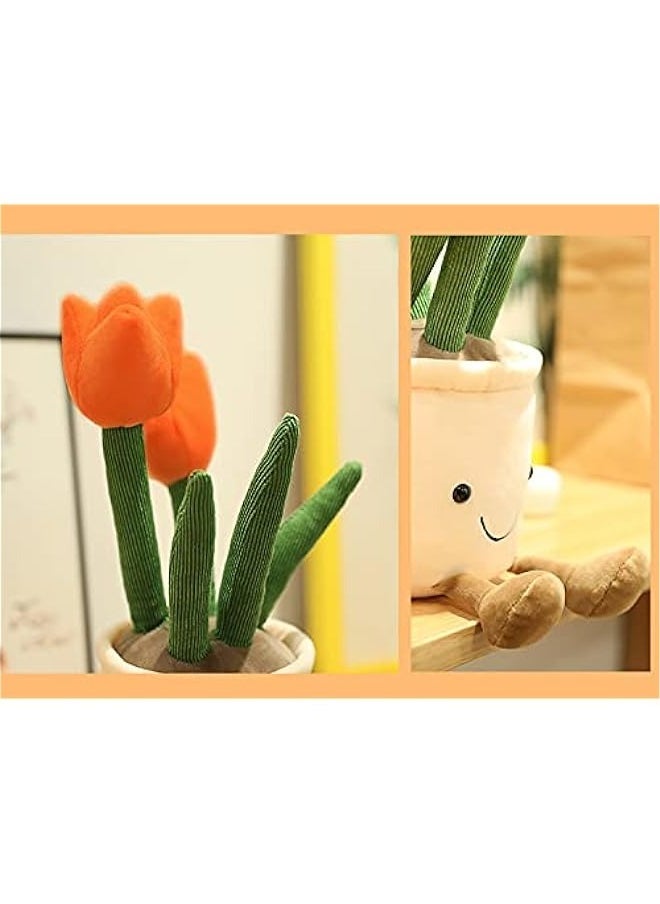 DURKU Soft Plush Tulip Flower Pillow - Huggable Plant Friend Cushion  - Image 5