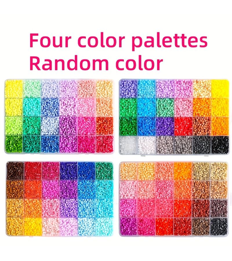 24 Color Bead Making Kit with Pegboard Ironing Paper Keychain Tray Tweezers for Creative Jewelry Art - Image 4