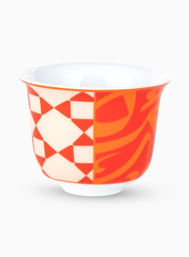 Silsal Set of 2 Bahja Arabic Coffee Cups - Orange - Silsal x Maison Mishmashi