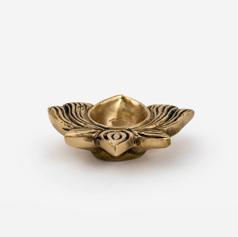 DecorTwist DecorTwist Brass Diya for Puja Lotus Diya with Gift Box in Gold Antique Finished Aarti Diya Deepak Deepam Oil Lamp for Pooja Room Home Temple Diwali Decoration Puja Articles Brass Decor Gift Items  - Image 2