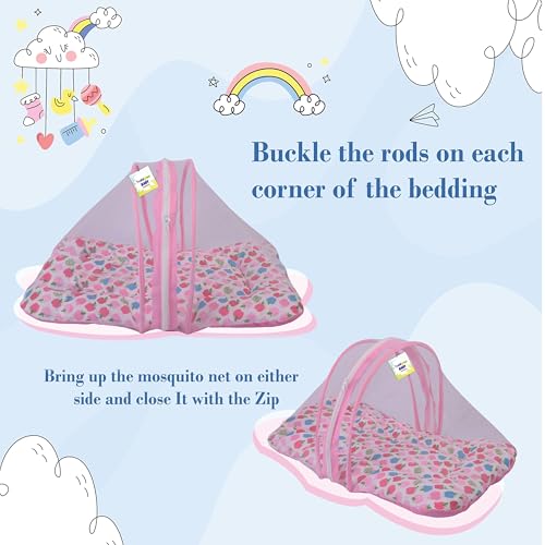 Toddylon Baby Bedding Sets New Born Baby Bed | Combo | Mattress with Net | Bag | Mosquito Net | Carry Bag | Nappy Changing Mat | Products All (0-6 Months) - Image 4