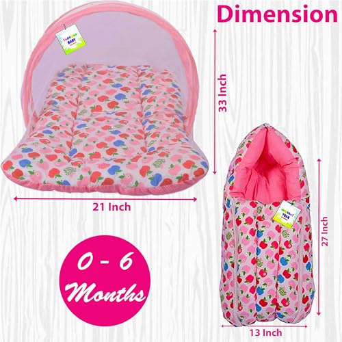 Toddylon Baby Bedding Sets New Born Baby Bed | Combo | Mattress with Net | Bag | Mosquito Net | Carry Bag | Nappy Changing Mat | Products All (0-6 Months) - Image 2