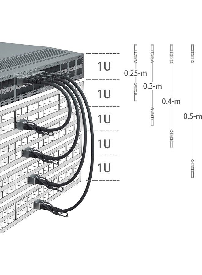 10Gtek كابل 10G SFP+ DAC - كابل نحاسي مزدوج 10GBASE-CU متصل مباشرة للأجهزة Cisco SFP-H10GB-CU0.5M وUbiquiti وD-link وSupermicro وNetgear وMikrotik وZTE، 0.5م - Image 4