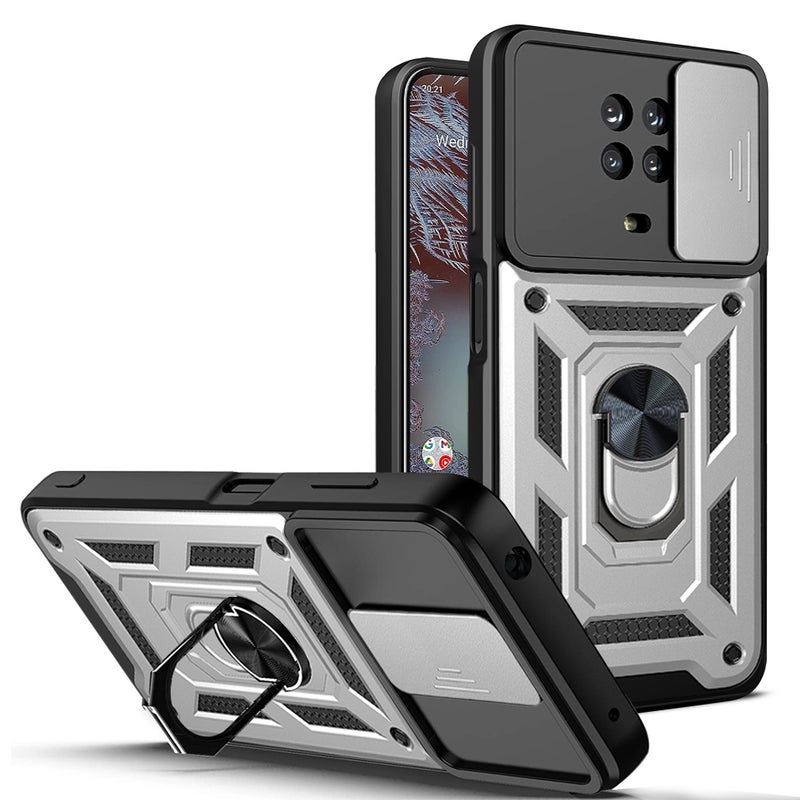 HuHa Case Cover For Nokia G10 / G20 Sliding Camera Cover Design TPU+PC Phone Case(Silver) - Image 1