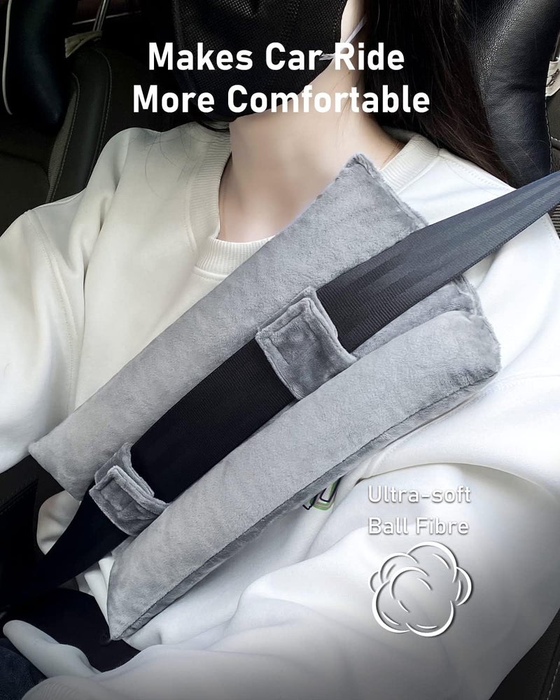 BELINOUS Seat Belt Pillows for Post Mastectomy Surgery, Seatbelt Chest Cushions After Heart Surgery for Car, Port Pillows for Chemo and Breast Cancer Patients' Comfort (Gray) - Image 2