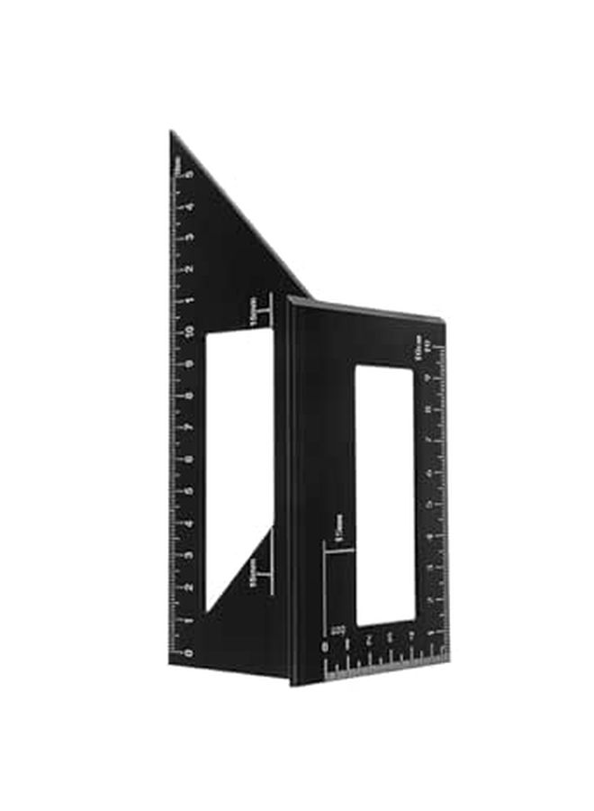 Aluminum Alloy Multi Angle Ruler 45 90 Degree Measuring Tool for Woodworking with Scriber Silver Black - Image 1