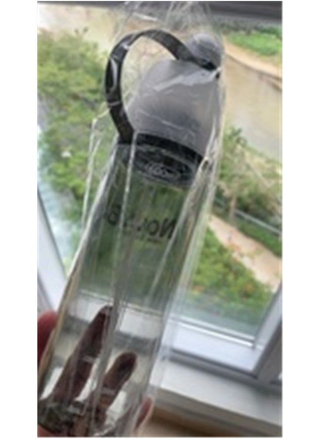 yongsheng Outdoor Sport Mist Spray Water Bottle 600ml,Portable Clear Plastic Spray Head Anti Leak Water Bottle (Black)  - Image 5