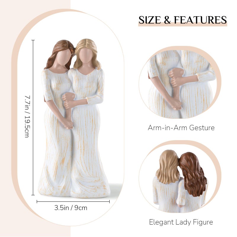 Storieme Sister Birthday Gifts from Sister: Sister Figurines Gift, Friendship Christmas Thanksgiving Gift for Sisters Best Friends Women - Image 3
