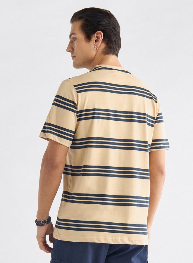Splash FAV Striped T-shirt with Crew Neck and Short Sleeves - Image 3