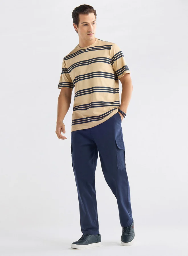 Splash FAV Striped T-shirt with Crew Neck and Short Sleeves