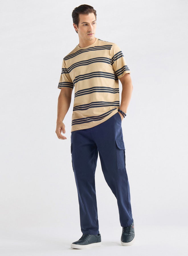 Splash FAV Striped T-shirt with Crew Neck and Short Sleeves - Image 2