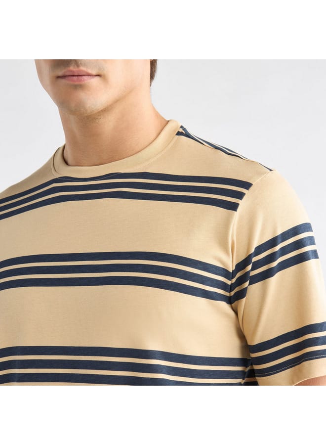 Splash FAV Striped T-shirt with Crew Neck and Short Sleeves - Image 4