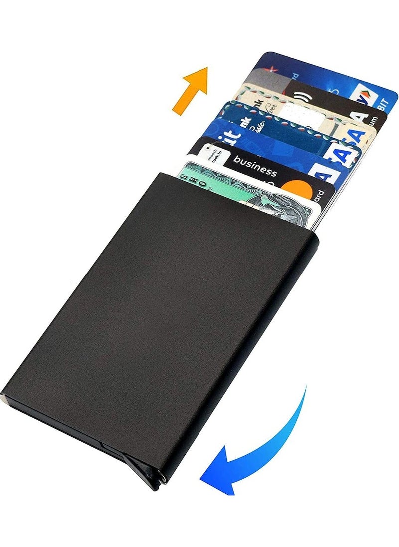 EMEK Black Automatic Mechanism Metal Credit Card Holder Business Card Holder  - Image 1