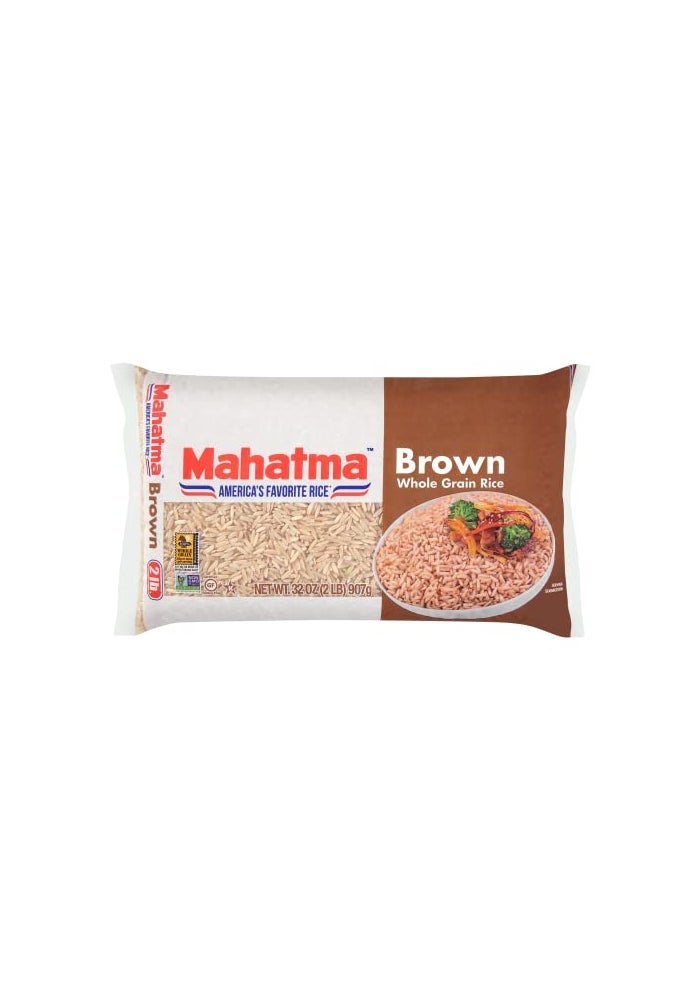 Mahatma WholeGrain Brown Rice 2lb Bag of Rice Stovetop or Microwave Rice - Image 1