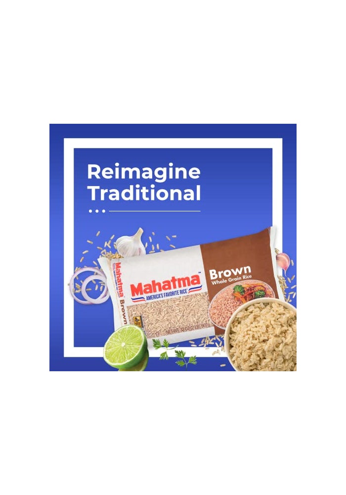 Mahatma WholeGrain Brown Rice 2lb Bag of Rice Stovetop or Microwave Rice - Image 5