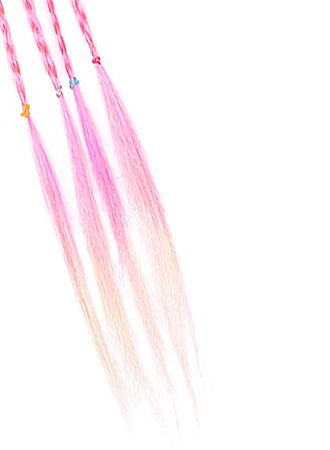 SYGA Cute Girl Colorful Wig Hair Rope Princess Twisted Braid Elastic Hairband Ponytail Headdress Fashionable Children's Hair Accessories(Gradient Pink Gold) - Image 5