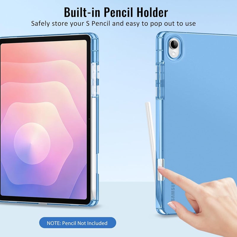 MoKo for Samsung Galaxy Tab S11 Case 11 Inch 2025 [SM-X730/SM-X736B] with S Pen Holder, Slim Light Trifold Protective Cover with Hard PC Translucent Back Shell, Auto Wake/Sleep, Navy Blue - Image 5