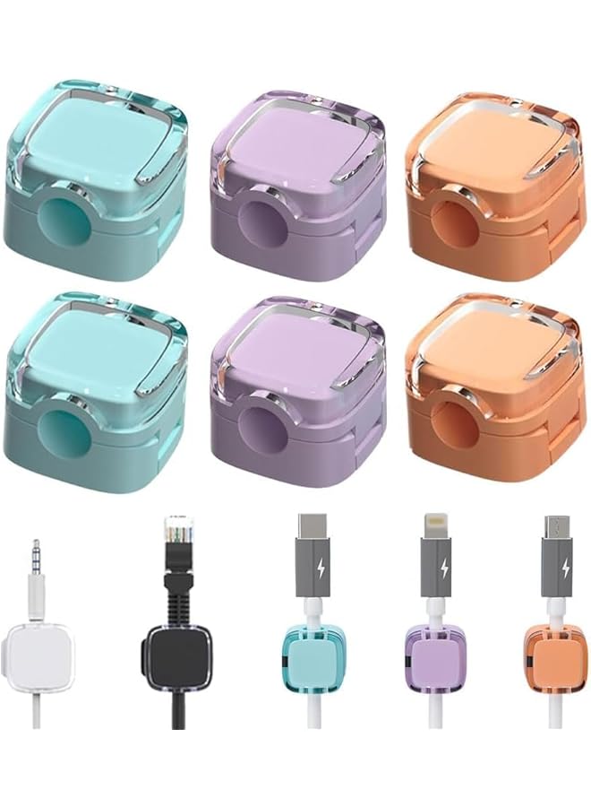 Green Tiger 2024 New Cable Organizer Clips, 6 Pcs Magnetic Cable Organizer Storage Holder with Strong Adhesive, Hide Phone Charging Cable Keeper for Home Desk Office Nightstand (Mixed Colours) - Image 1