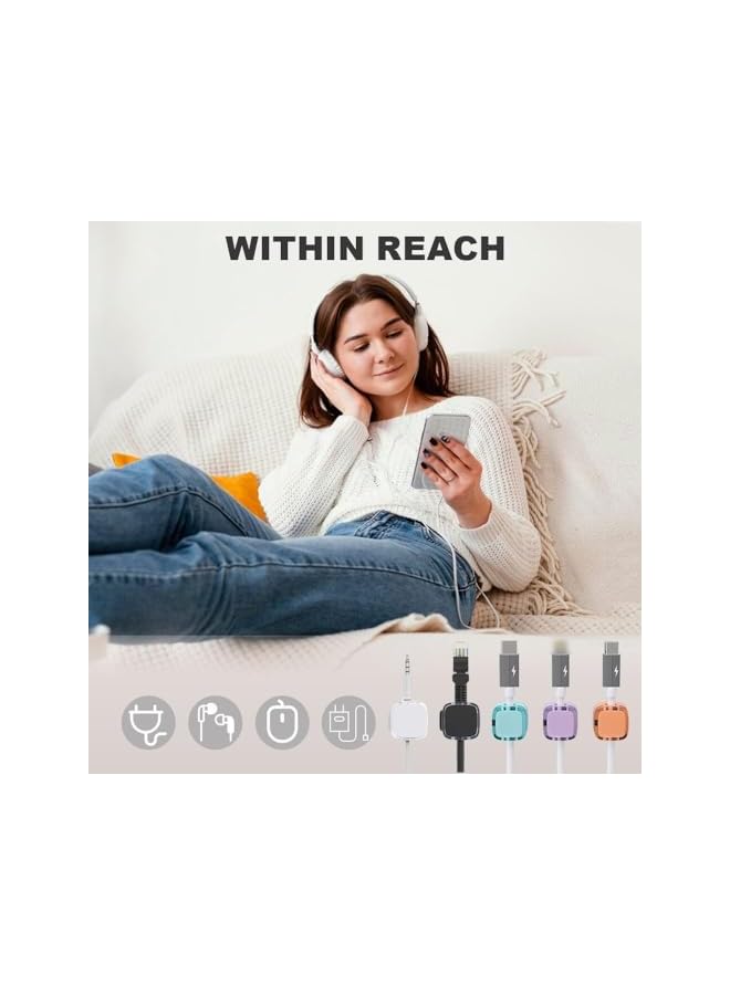 Green Tiger 2024 New Cable Organizer Clips, 6 Pcs Magnetic Cable Organizer Storage Holder with Strong Adhesive, Hide Phone Charging Cable Keeper for Home Desk Office Nightstand (Mixed Colours) - Image 4