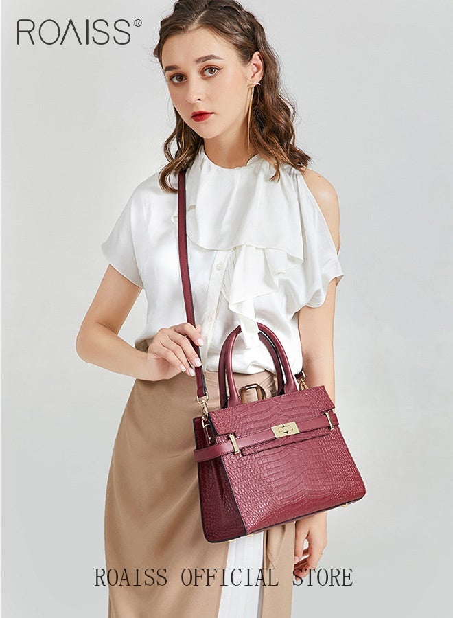 roaiss High-End Texture Elegant Handbags for Women Large Capacity Ladies Stylish Shoulder Crossbody Bags with Gift Bag Gifts for Mom Wife Bridal Suitable for Birthday Gift Wedding or Ramadan  - Image 4