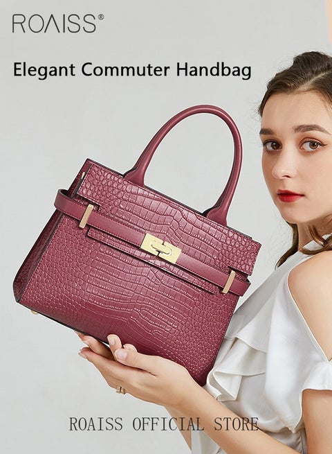 حقائب يد فاخرة ذات نسيج راقٍ للنساء، سعة كبيرة وأنيقة، حقائب كتف عصرية مع حقيبة هدية، مناسبة كهدية للأم والزوجة والعروسة، تصلح لعيد الميلاد والزفاف ورمضان